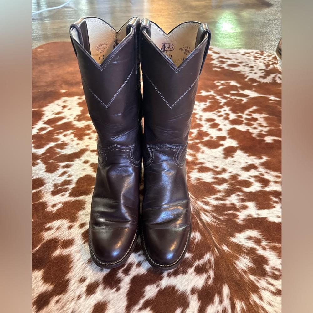 Justin Boots Classic Brown Leather‎ Western Boots size 4 B kids
